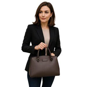 Zac Posen Bag CALF SKIN Eartha Leather Barrel Handbag Satchel Purse WOMEN'S